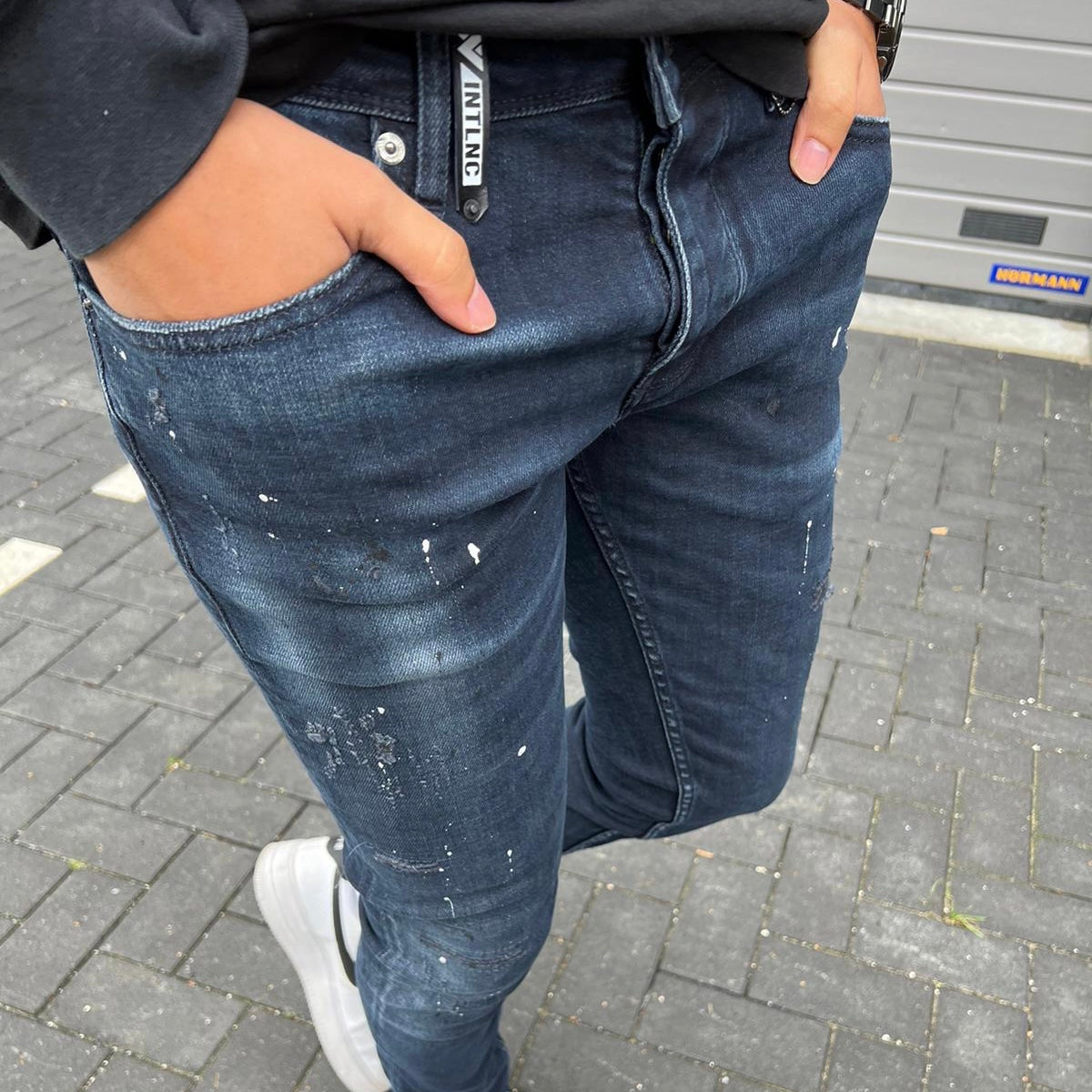 Slimfit jeans heren Intelligence blauw 3126 painted