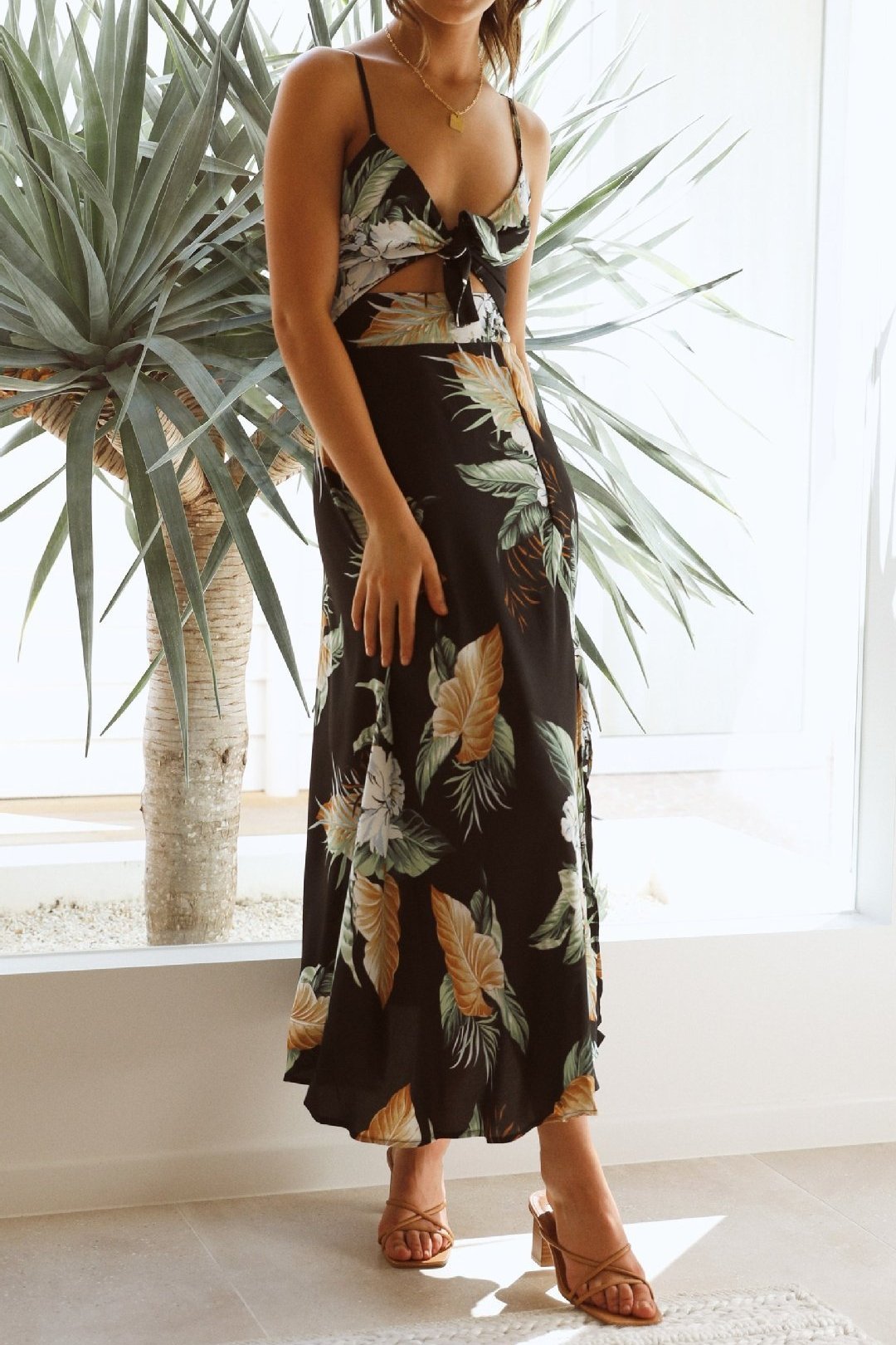 Melinda | Printed Knotted Slip Dress