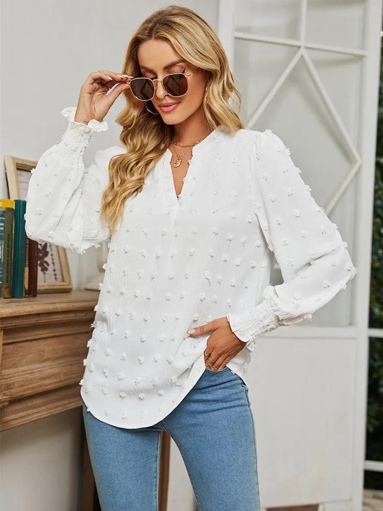 CELESTE™ | ELEGANTE V - HALS BLOUSE