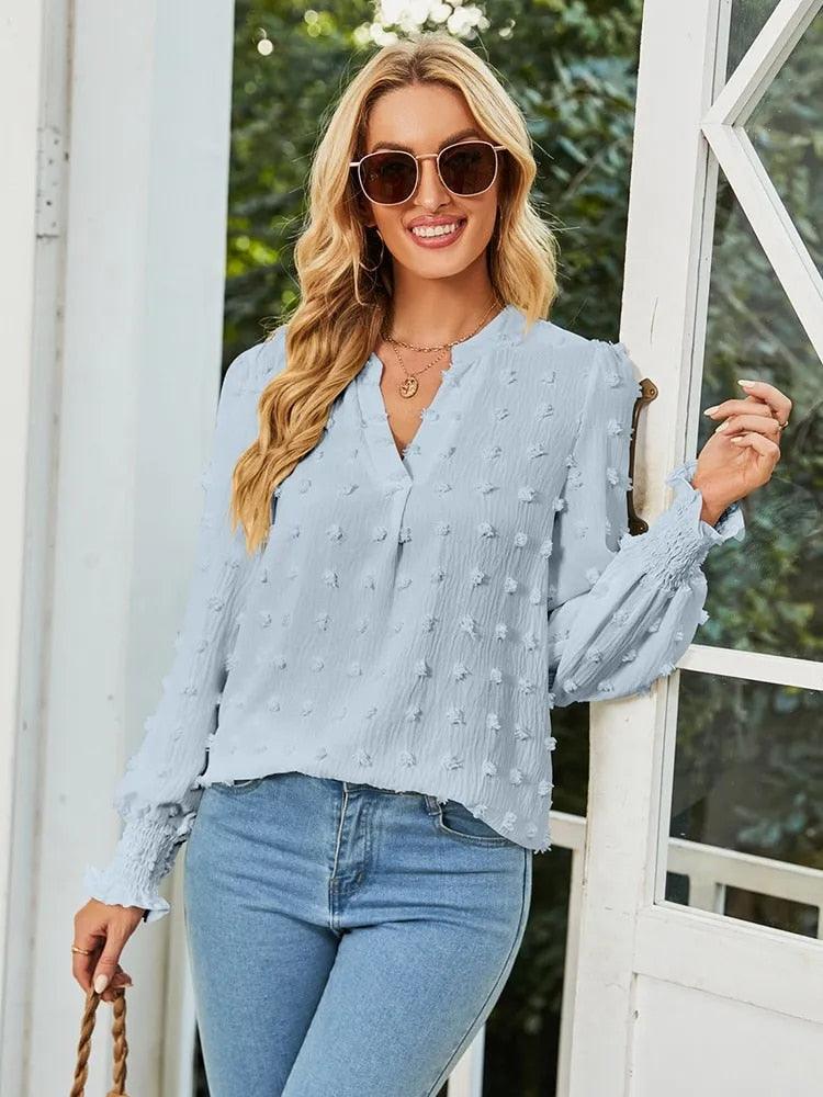 CELESTE™ | ELEGANTE V - HALS BLOUSE