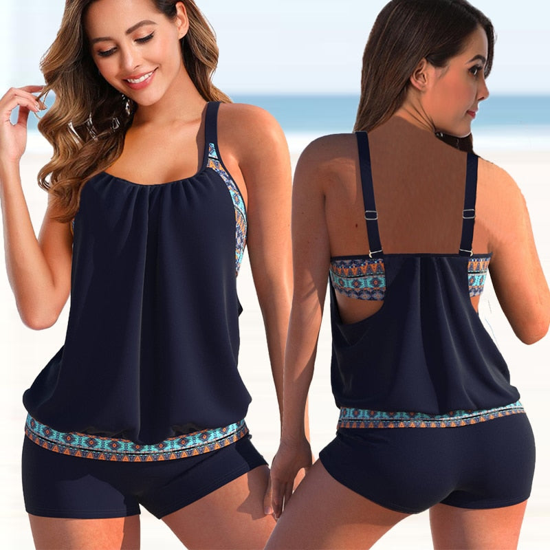 Iza™ | Tweekleurige tankini-set