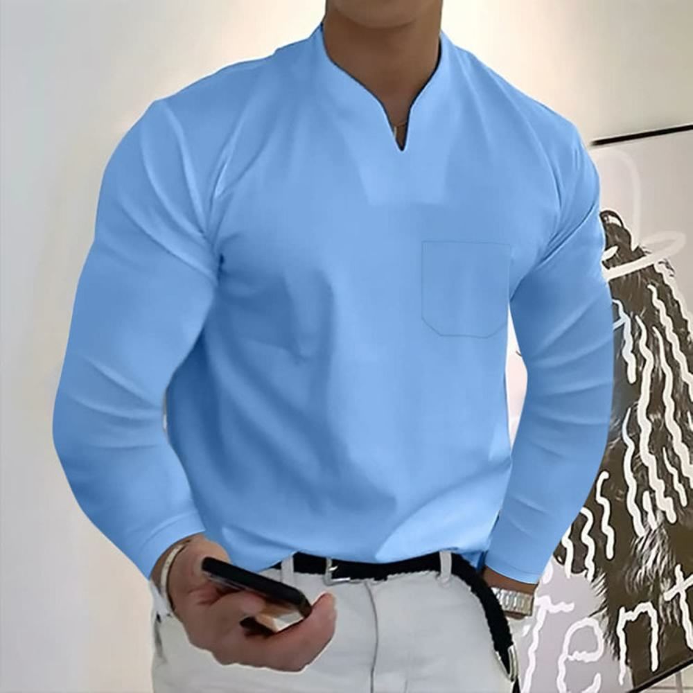 Stijlvol V-hals overhemd voor mannen
